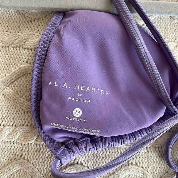 Pacsun “L.A.Hearts” Lavender Bikini Top, Padded Women’s size Medium - Picture 6 of 10